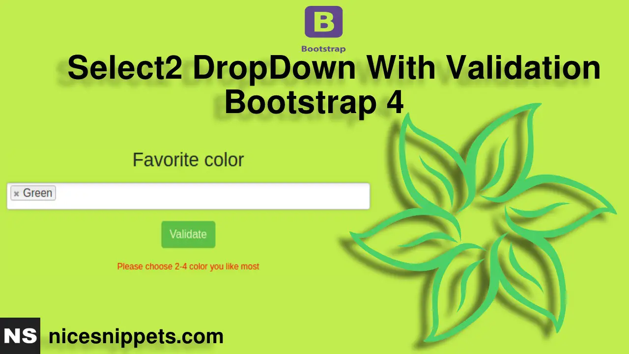 Select2 DropDown With Validation Example Bootstrap 4