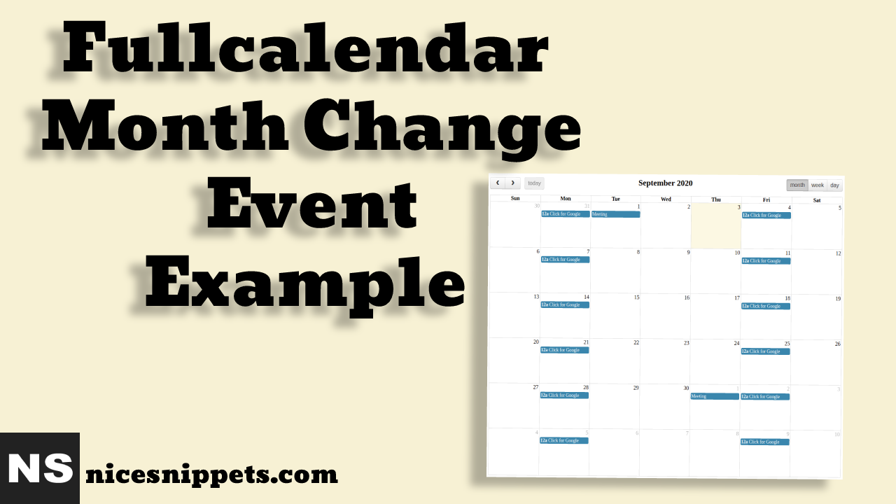 Fullcalendar Month Change Event Example