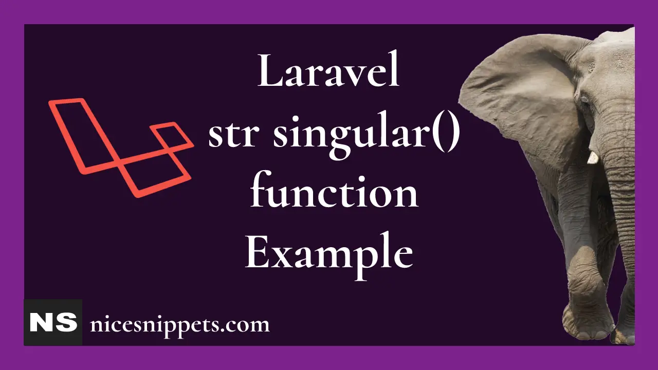 Laravel str singular() function Example