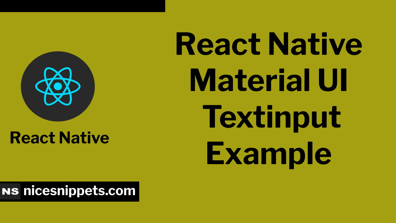 React Native Material ui Textinput Example 