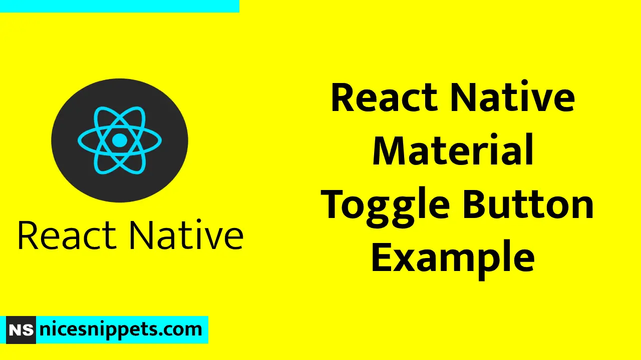 React Native Material Toggle Button Example
