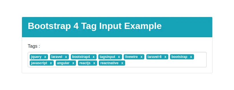 Bootstrap 4 Tags Input Example