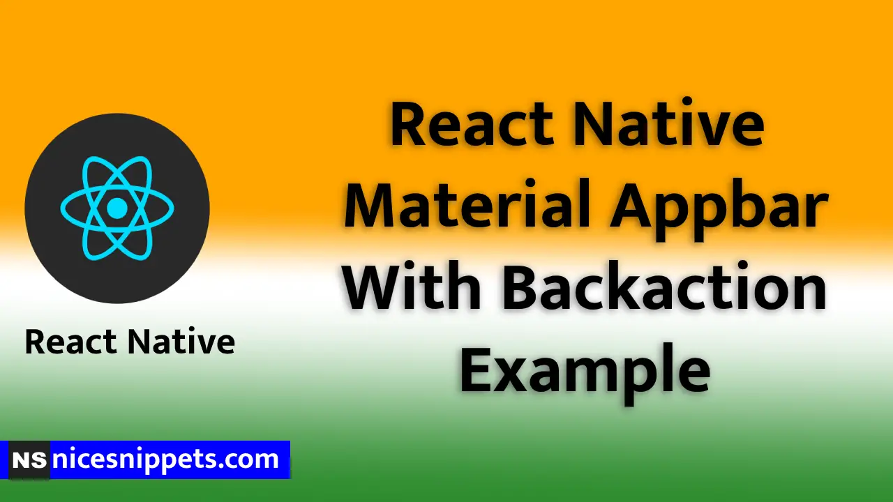React Native Material Appbar With Backaction Example