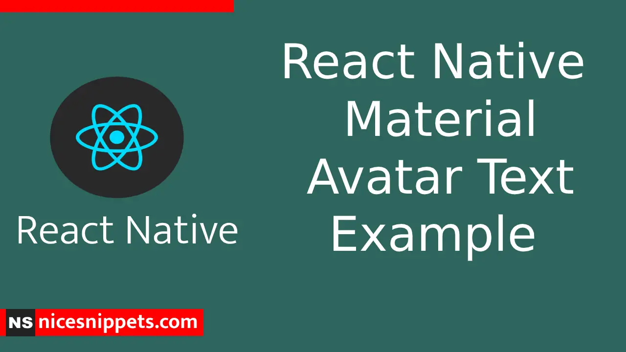 React Native Material Avatar Text Example