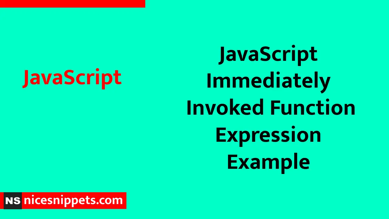 JavaScript Immediately Invoked Function Expression Example