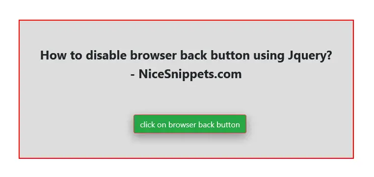 How To Disable Browser Back Button using JQuery?