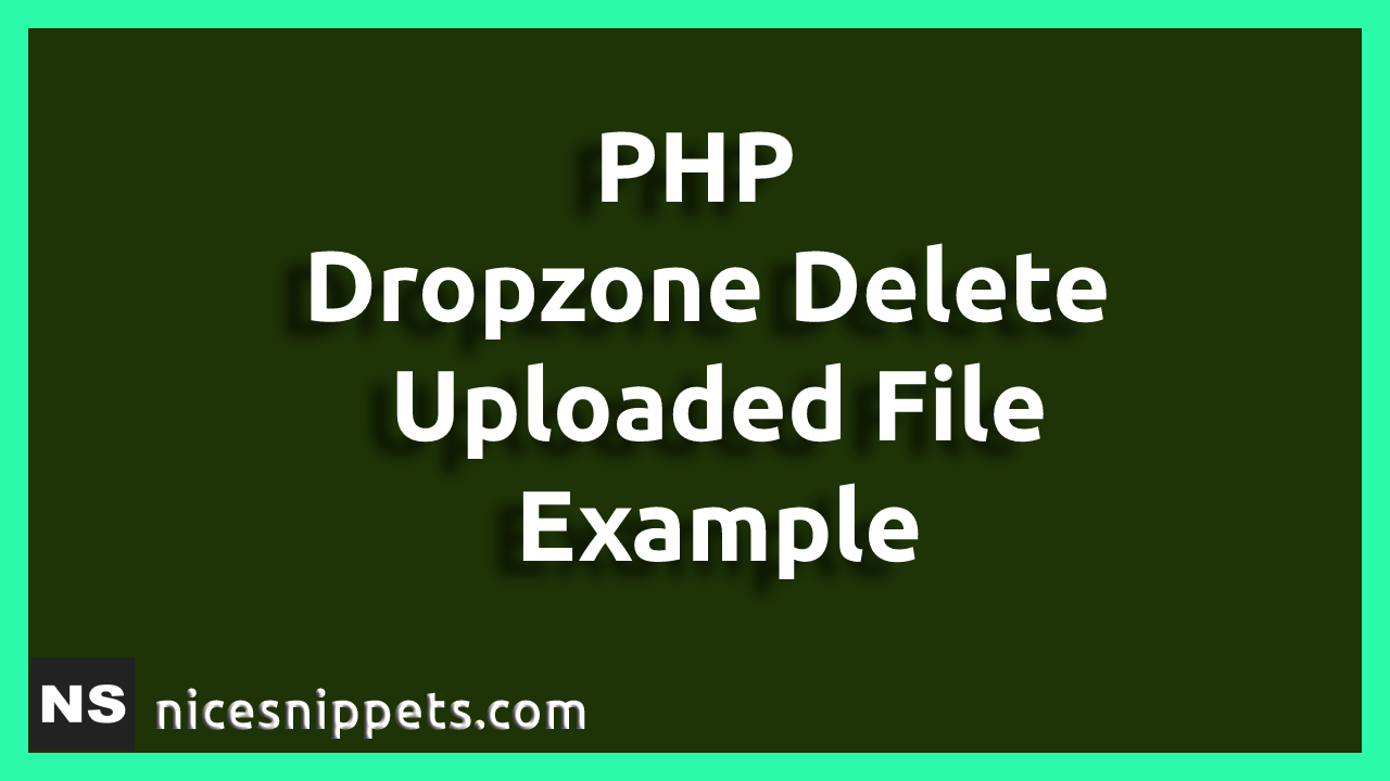 PHP Dropzone Delete Uploaded File Example