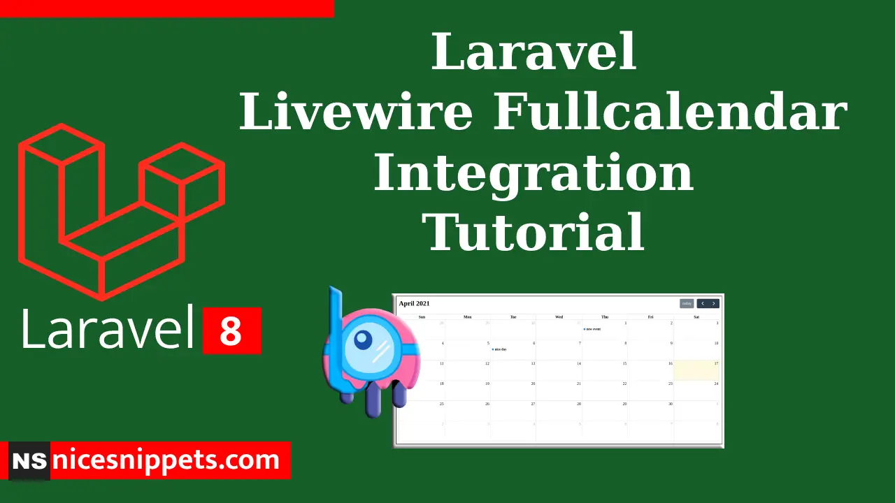 Laravel Livewire Fullcalendar Integration Tutorial