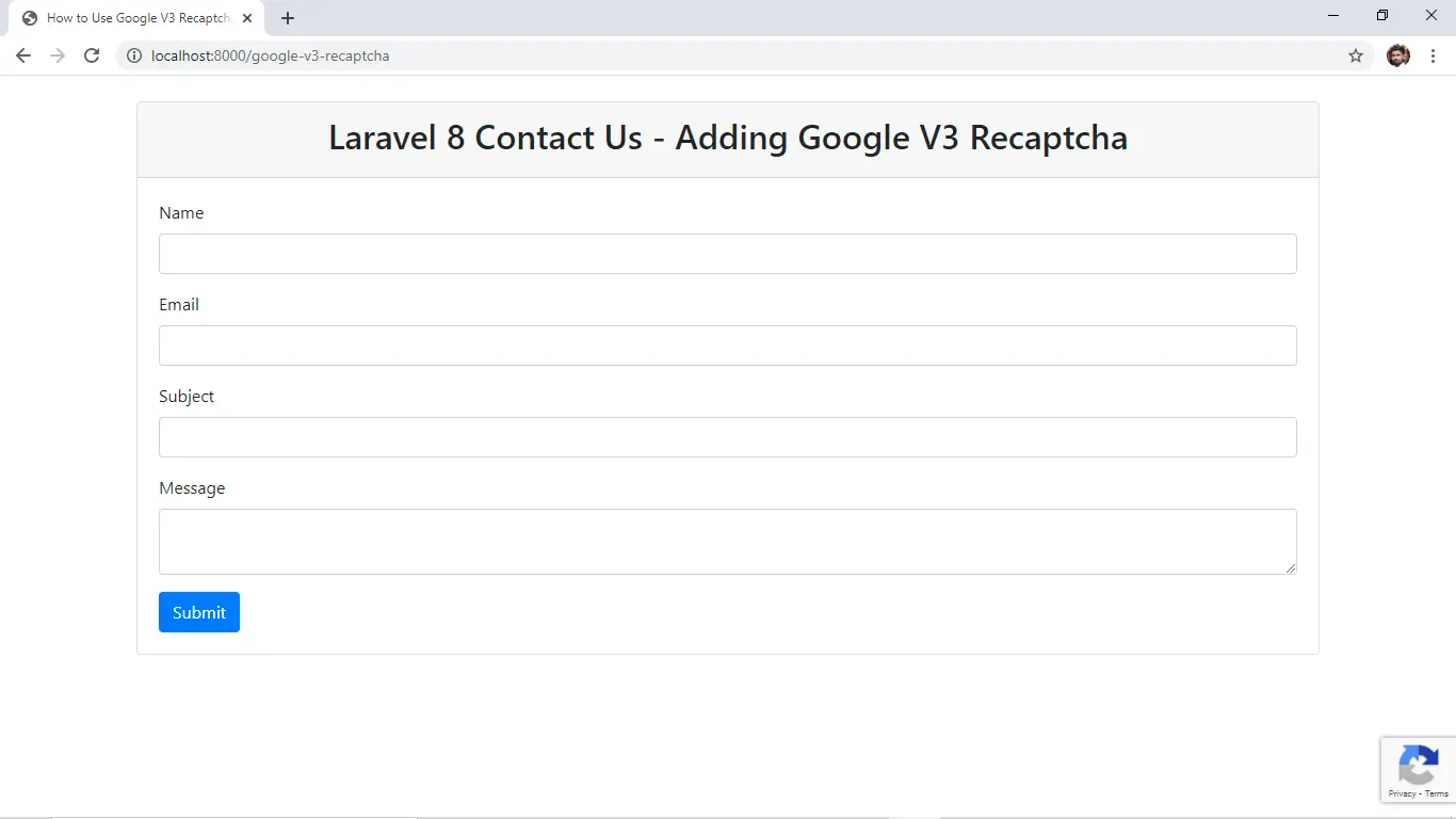 Laravel 8 Google Recaptcha V3 Example Tutorial