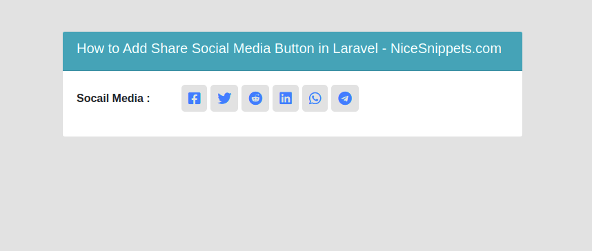 How To Add Share Social Media Button In Laravel?