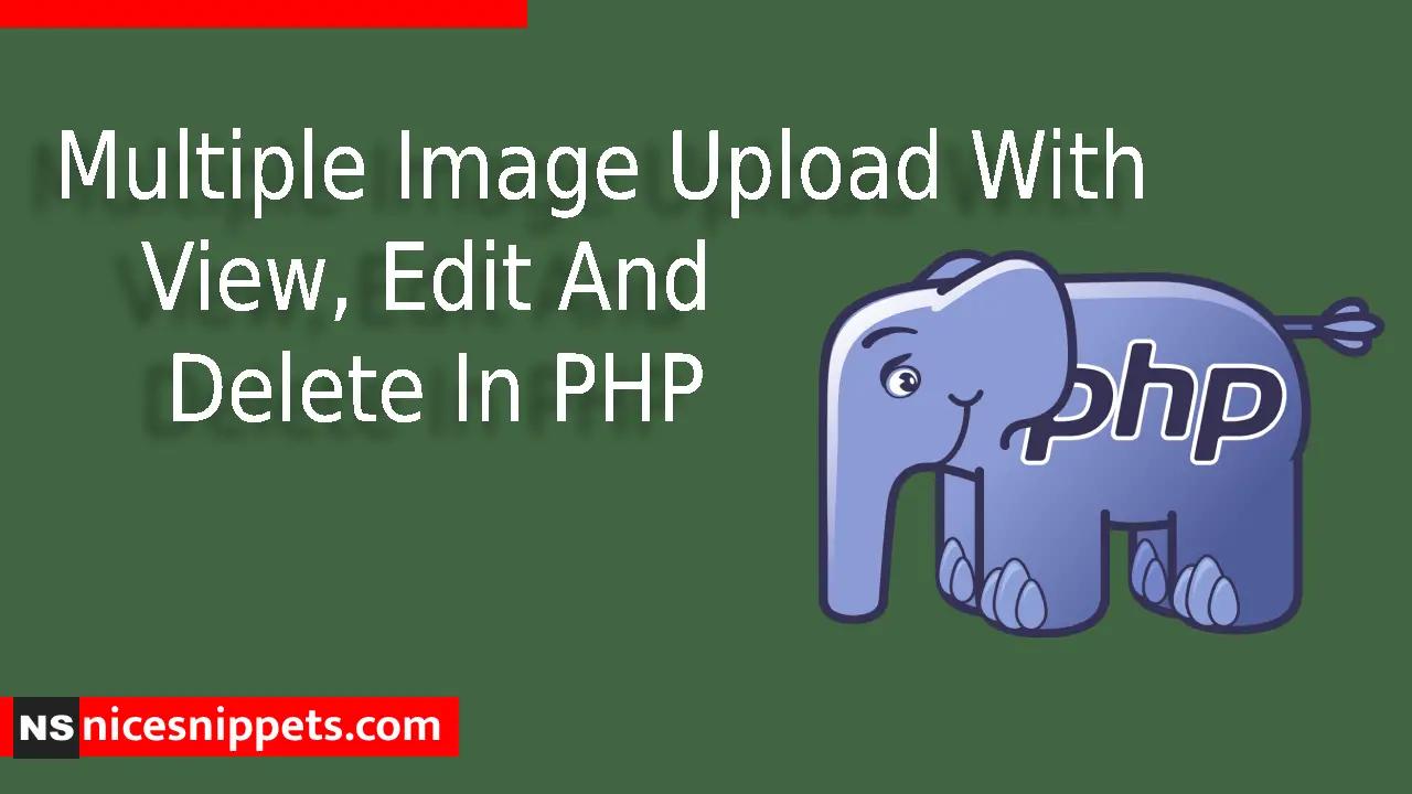 Multiple Image Upload With View, Edit And Delete In PHP Example