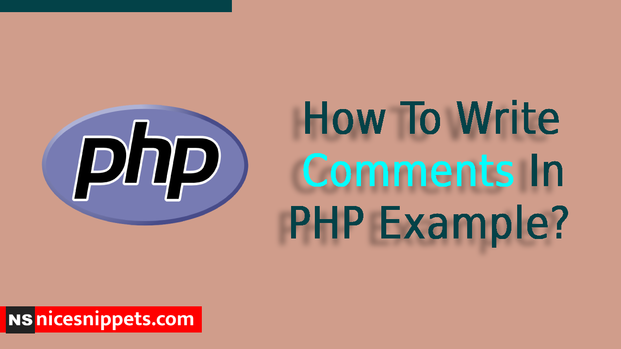How To Write Comments In PHP Example?