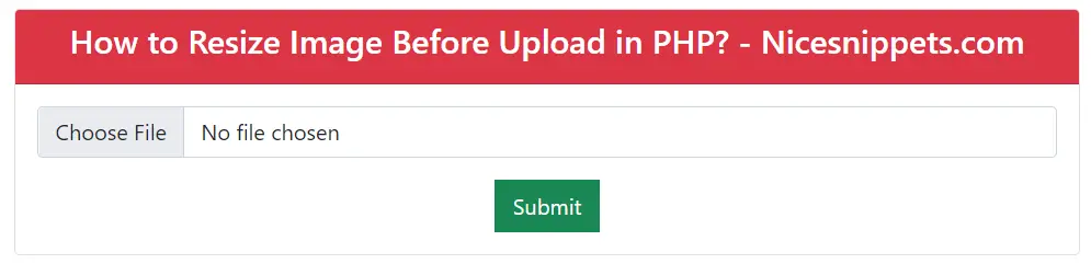 How to Resize Image Before Upload in PHP?
