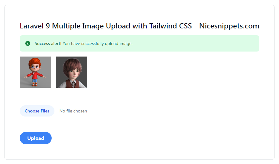 Laravel 9 Multiple Image Upload with Tailwind CSS