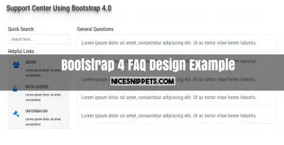 Bootstrap 4 FAQ Design Example With Collapse and Sidebar