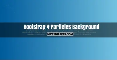 Bootstrap 4 Particles Background js Banner