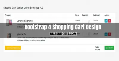 Bootstrap 4 Shopping Cart Design Example