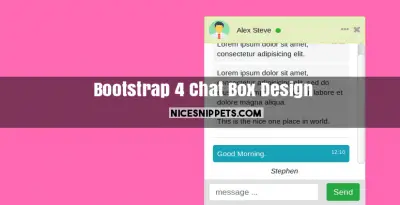 Chat Box Design Usign Bootstrap 4 and HTML,CSS