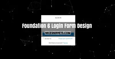 Foundation 6 Login Form Design With Background Animation