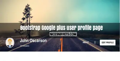 Google plus user profile page design using bootstrap