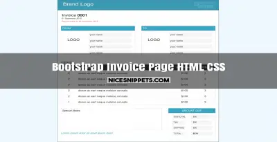Invoice page design using html,css and bootstrap